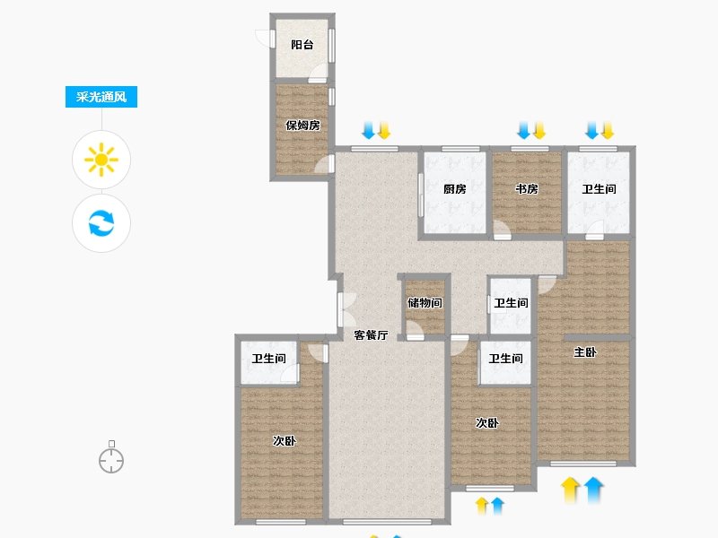 河北省-保定市-中翔兰溪九章-218.21-户型库-采光通风