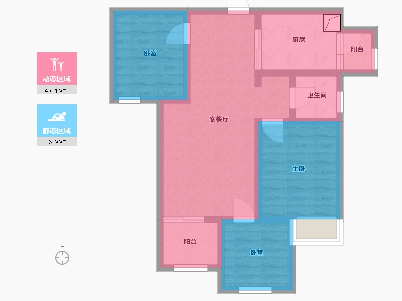 陕西省-西安市-合能十里锦绣-二期-70.00-户型库-动静分区