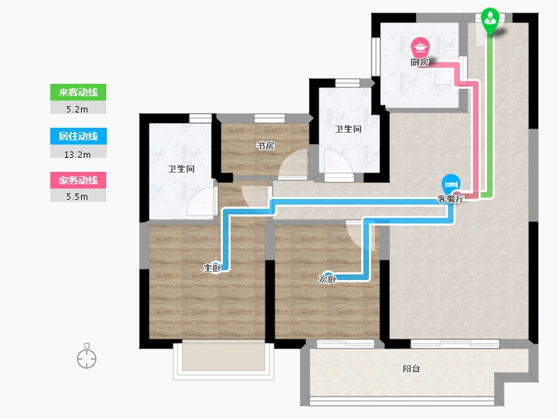 浙江省-湖州市-奥园湖山府-74.38-户型库-动静线