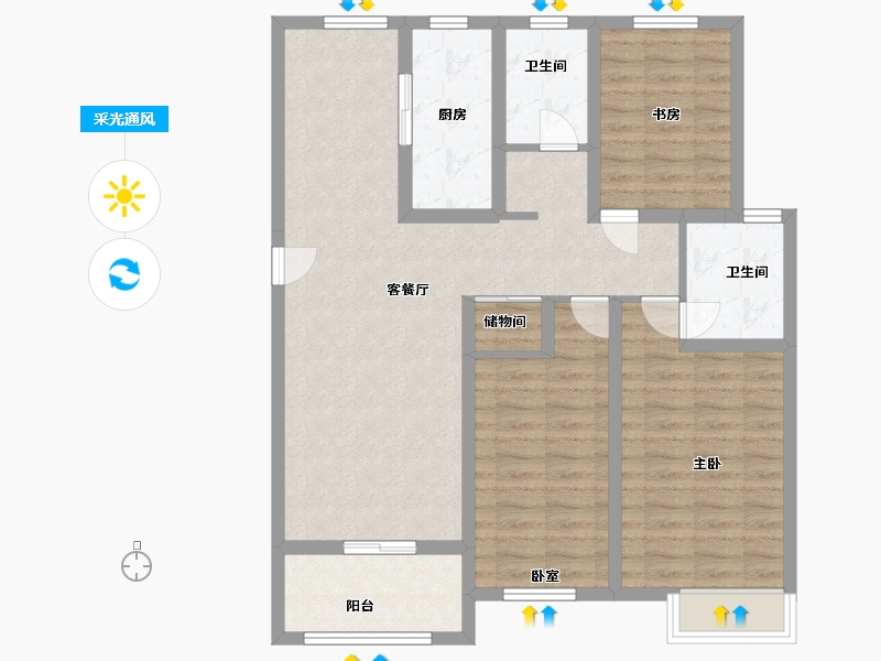 江苏省-徐州市-港利上城国际-97.00-户型库-采光通风