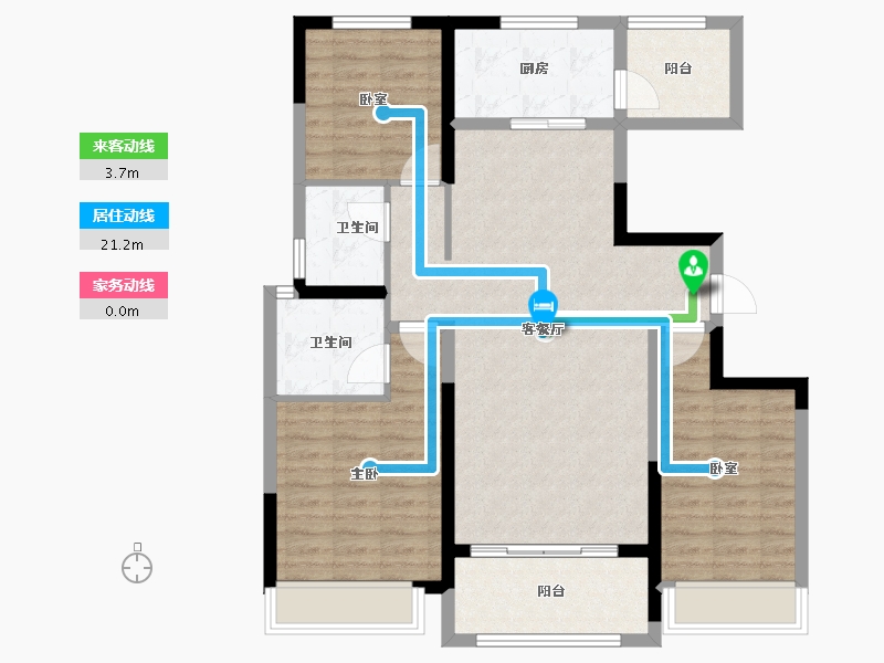 陕西省-咸阳市-永安居-97.60-户型库-动静线