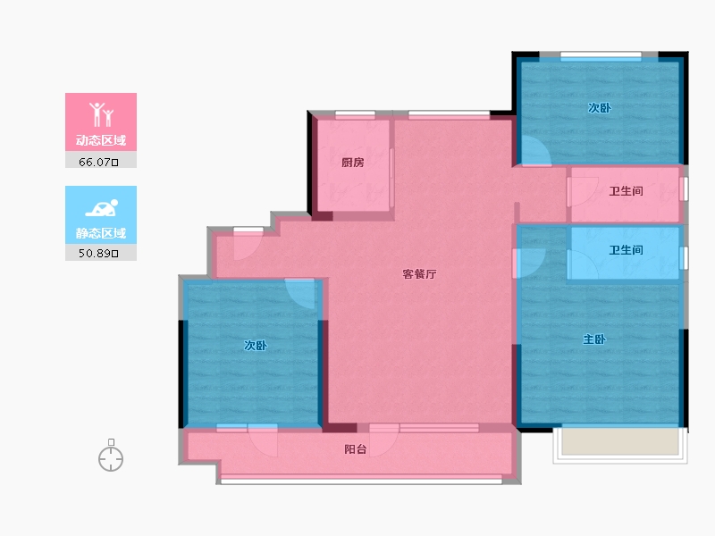 山东省-东营市-广饶碧桂园凤鸣春秋-105.15-户型库-动静分区