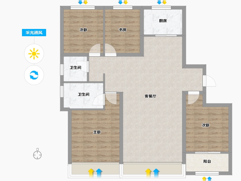 山东省-东营市-众凯学府-97.51-户型库-采光通风