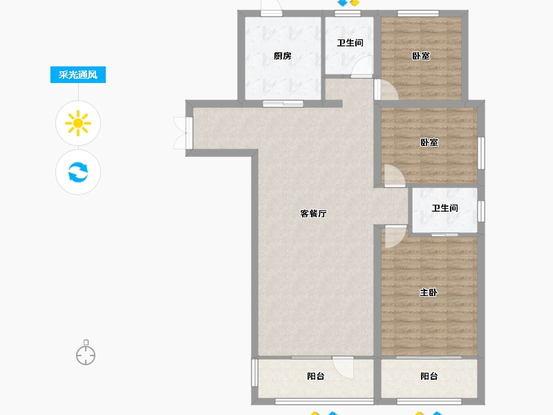 山东省-滨州市-中兴玉玲珑-110.59-户型库-采光通风