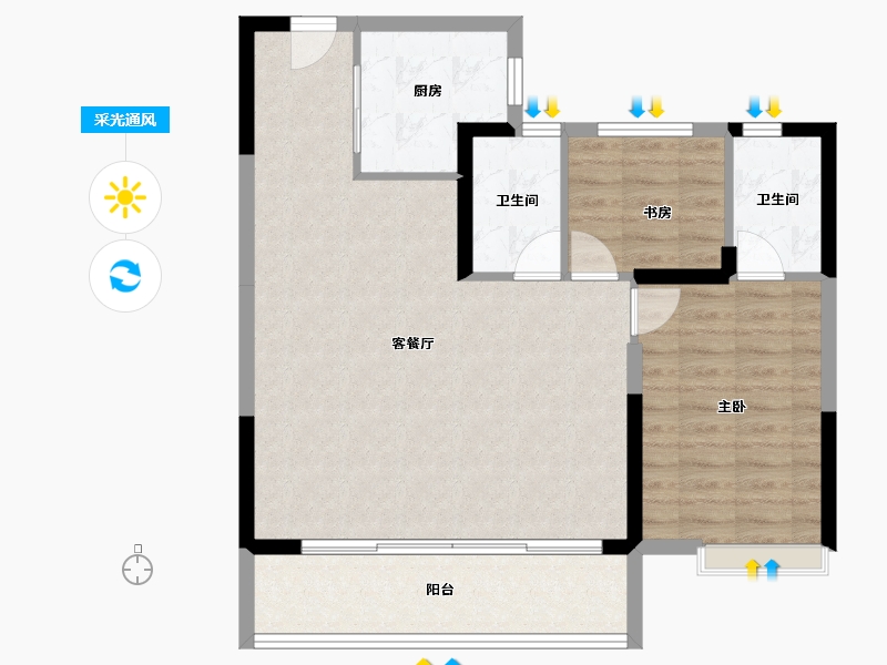 安徽省-淮南市-硕新·公元首府-81.02-户型库-采光通风