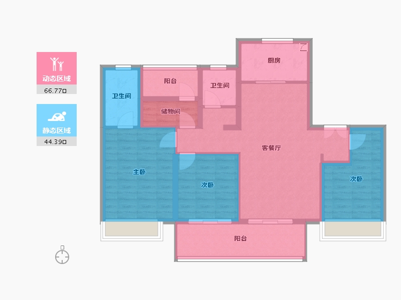 江苏省-苏州市-翰香华庭-99.20-户型库-动静分区