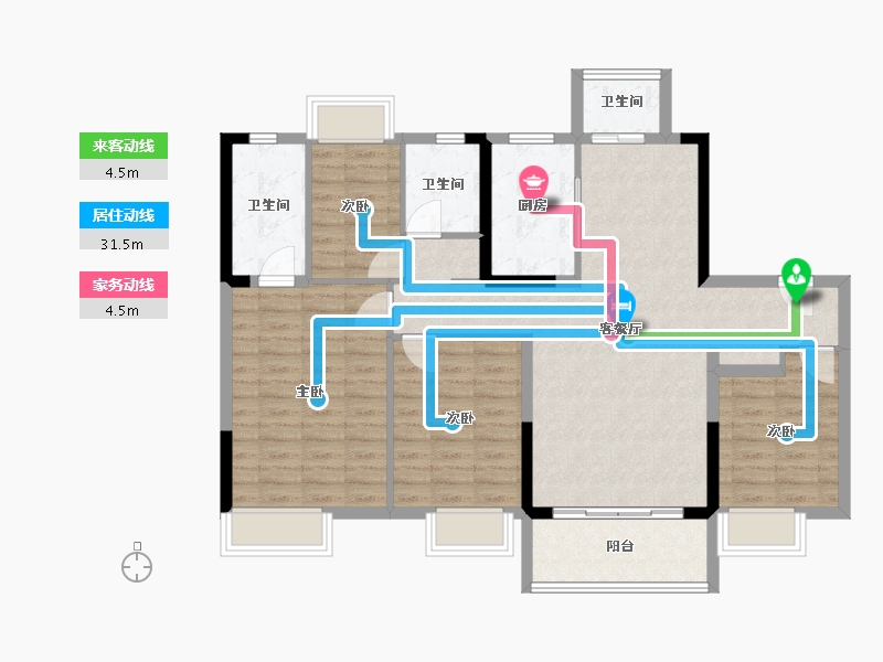 江西省-赣州市-招商雍景湾-103.86-户型库-动静线