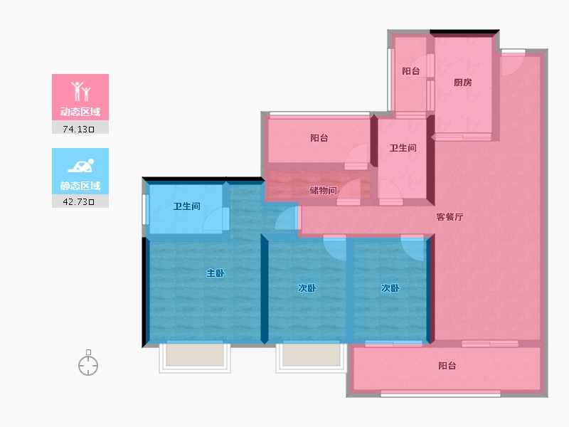 广东省-肇庆市-华润置地观山悦园-101.73-户型库-动静分区