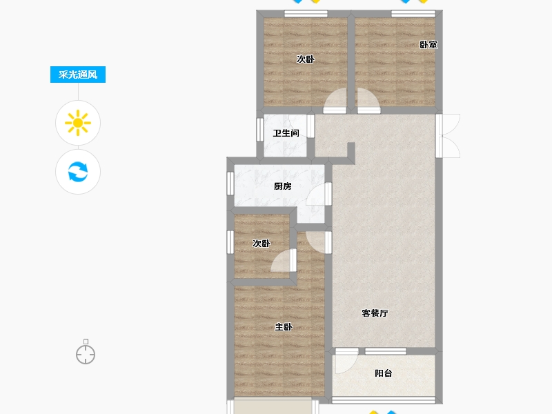 河北省-石家庄市-尚峰悦庭-77.71-户型库-采光通风