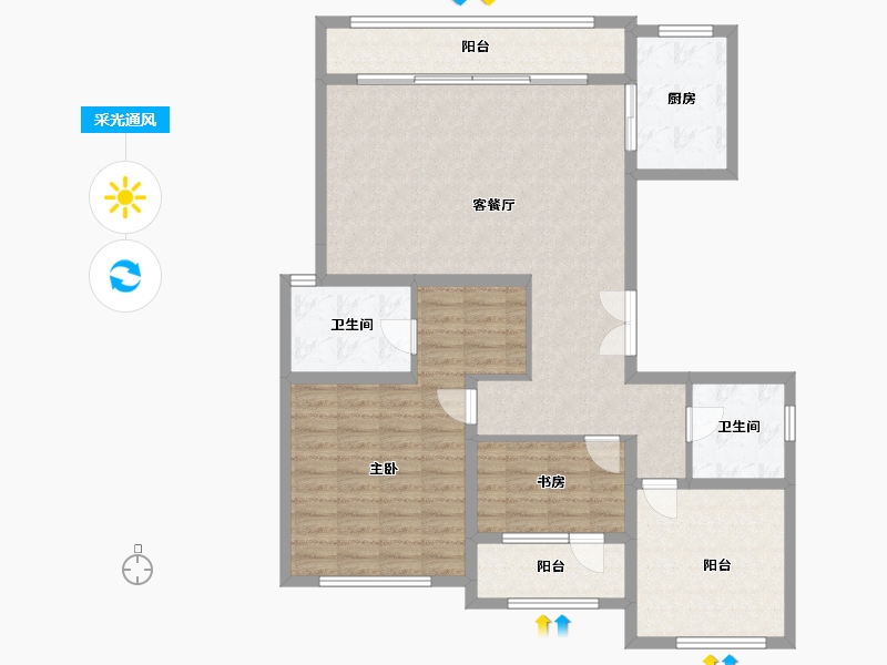 吉林省-吉林市-盈胜春晓-112.08-户型库-采光通风