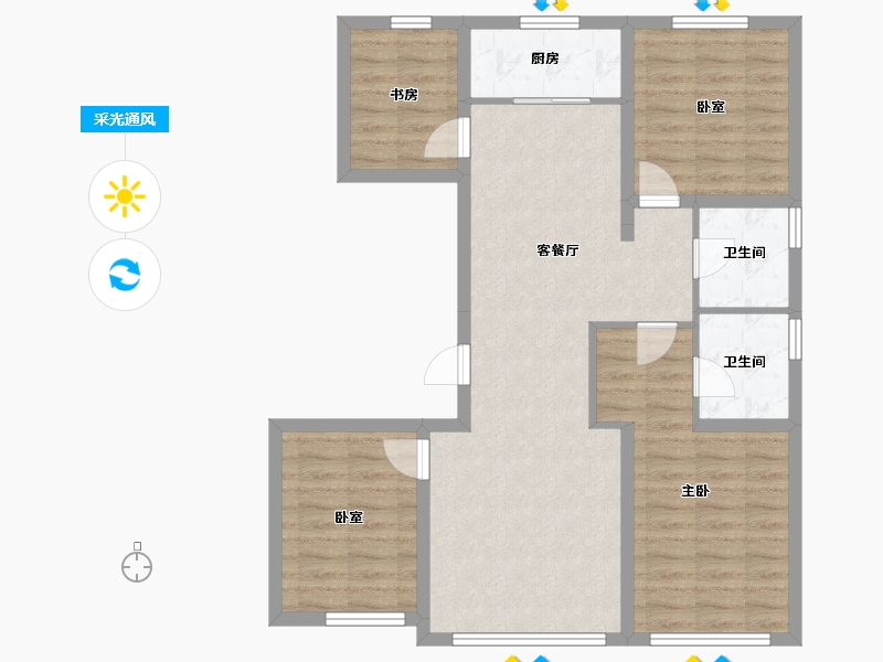 内蒙古自治区-呼和浩特市-慧谷上品-89.15-户型库-采光通风