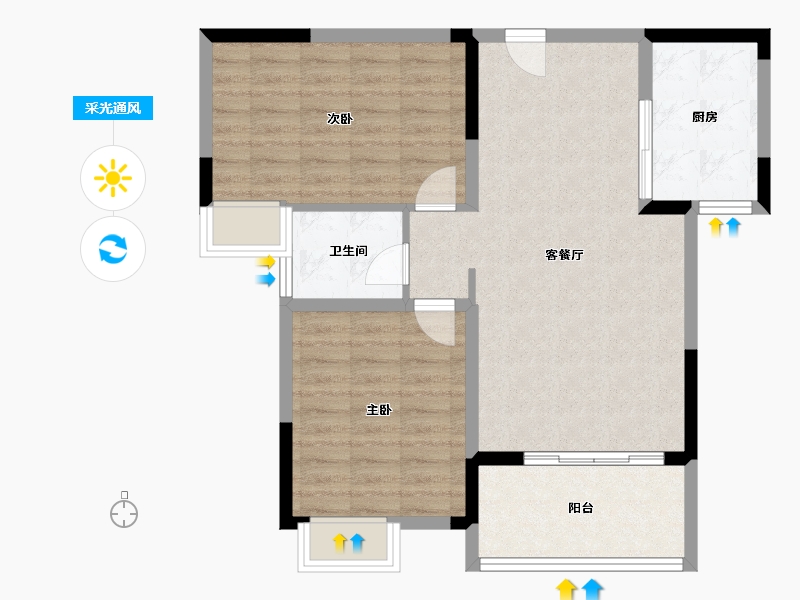 陕西省-汉中市-东关世纪新城-78.58-户型库-采光通风