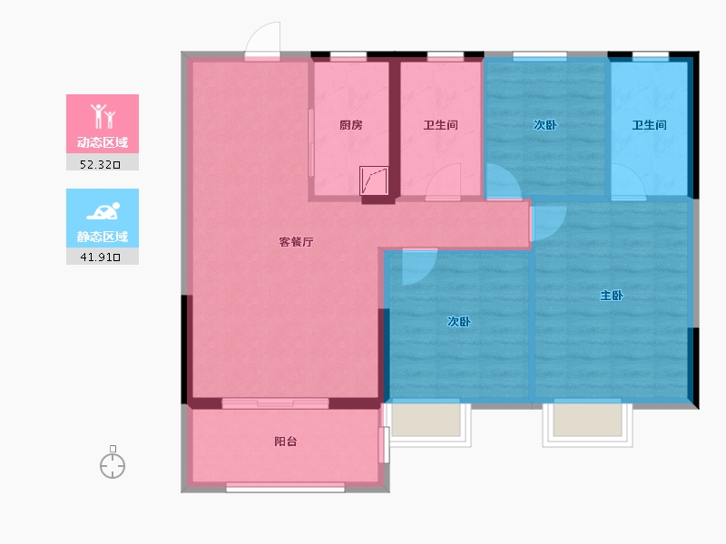 江西省-吉安市-中奥庐陵宸央-84.80-户型库-动静分区