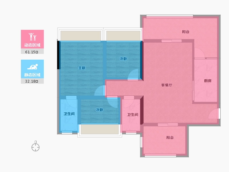 广东省-肇庆市-君安·峰景湾-82.35-户型库-动静分区