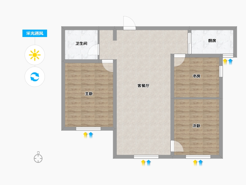 河北省-保定市-城建·紫煜臻城臻园-87.04-户型库-采光通风