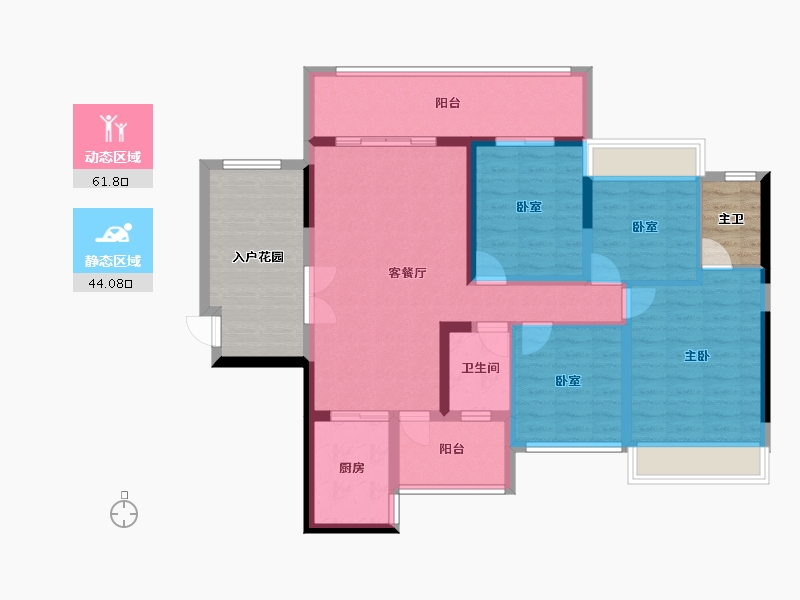 广西壮族自治区-来宾市-猎天·地王华府-109.87-户型库-动静分区