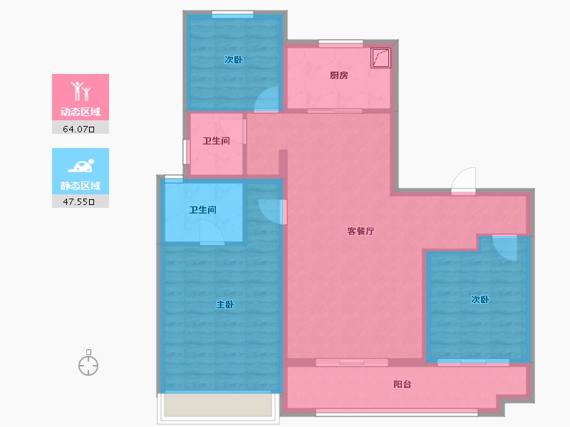 山东省-淄博市-云星齐都御园-100.00-户型库-动静分区