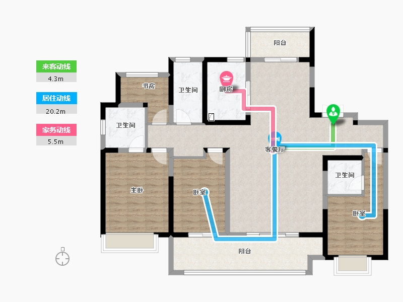 河南省-安阳市-建业世和府北园-132.31-户型库-动静线