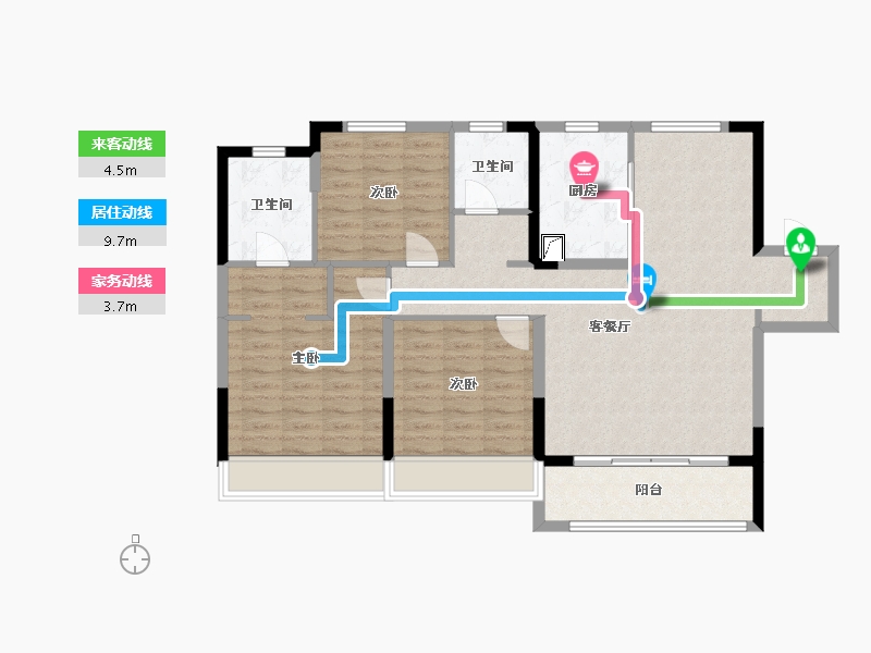 江苏省-苏州市-国泰云栖-104.00-户型库-动静线