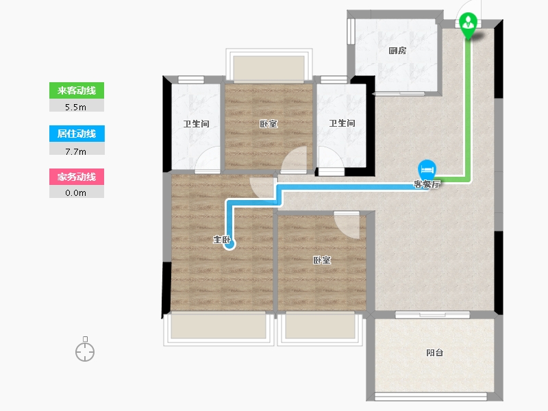 湖北省-荆州市-利达豪庭-81.53-户型库-动静线