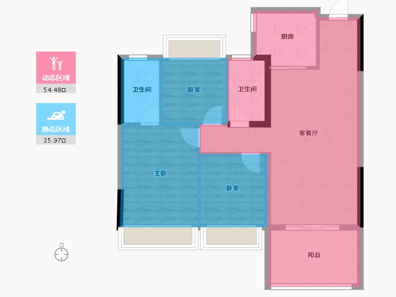 湖北省-荆州市-利达豪庭-81.53-户型库-动静分区