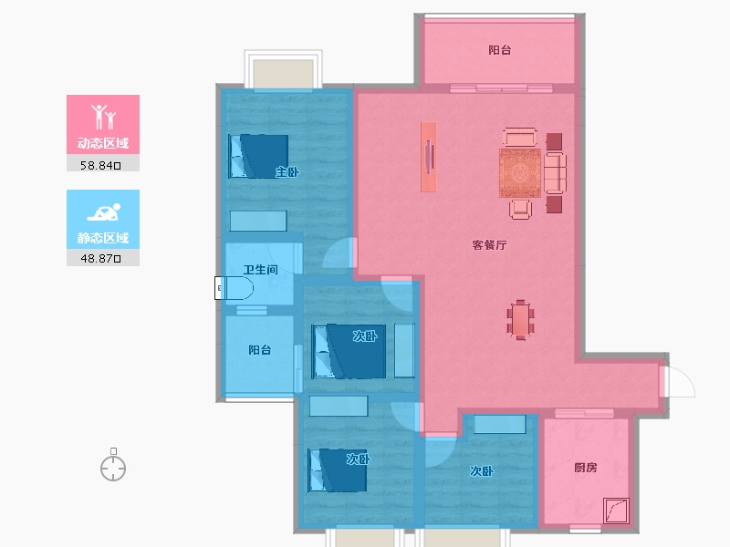 湖南省-湘西土家族苗族自治州-万利宏富-95.34-户型库-动静分区