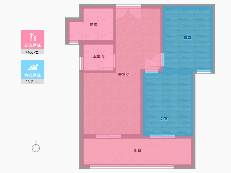 河南省-洛阳市-中弘A区栖和苑-61.53-户型库-动静分区