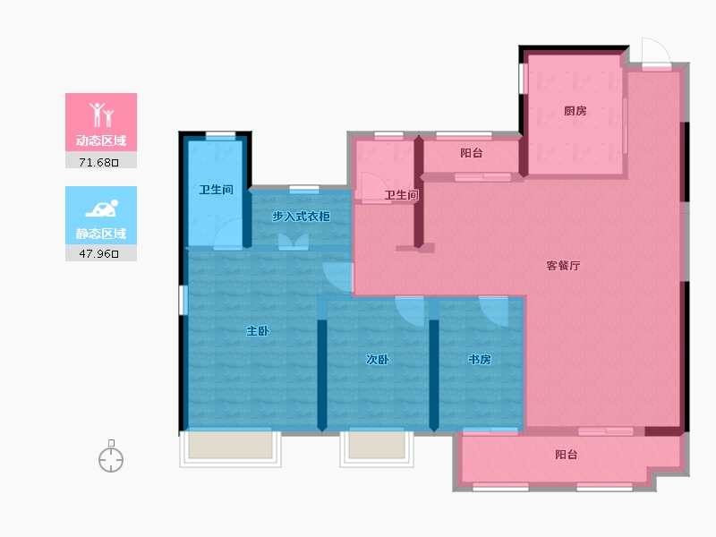 湖南省-常德市-嘉宇柳湖印-107.54-户型库-动静分区