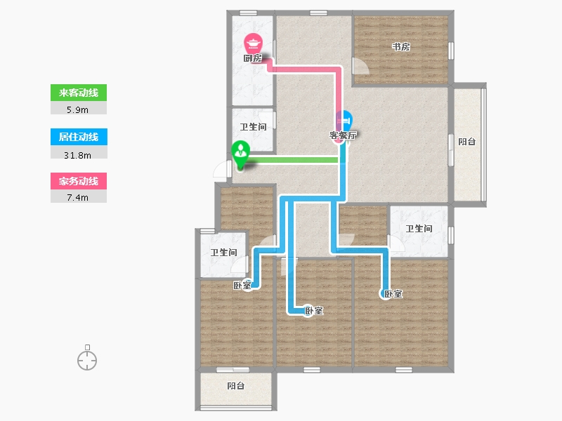 河北省-承德市-豪庭御景二期-175.13-户型库-动静线