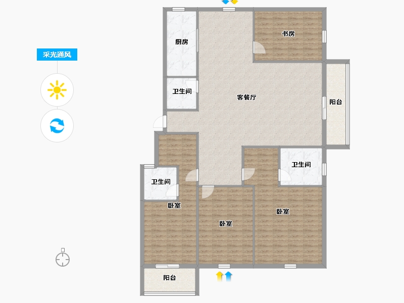 河北省-承德市-豪庭御景二期-175.13-户型库-采光通风