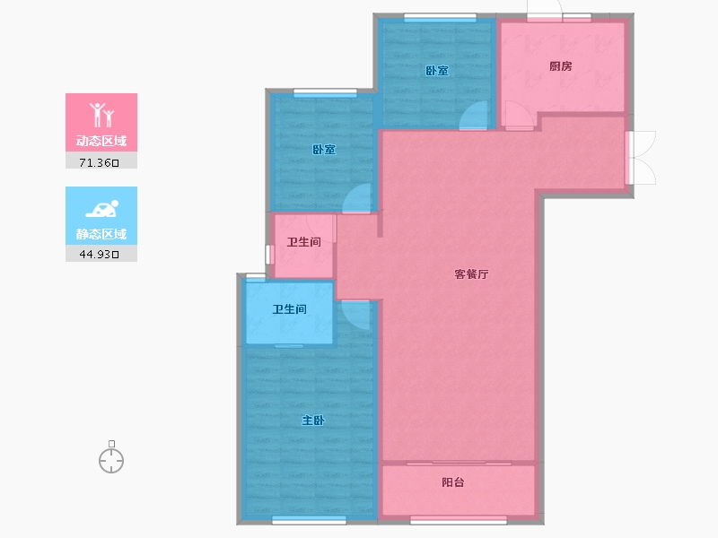 山东省-滨州市-中兴玉玲珑-106.22-户型库-动静分区