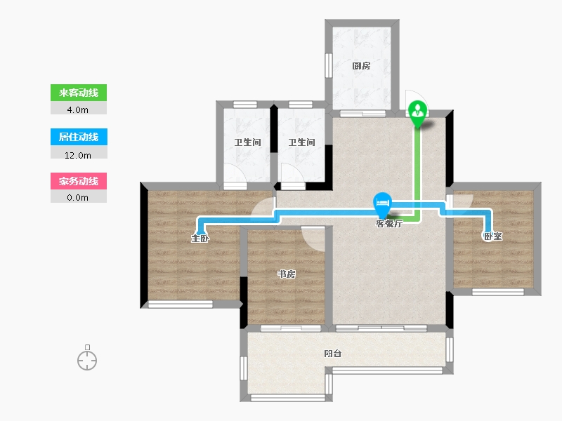 四川省-绵阳市-金科骏邦美院-82.72-户型库-动静线