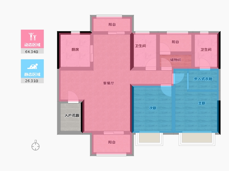 广东省-肇庆市-华润置地观山悦园-81.71-户型库-动静分区