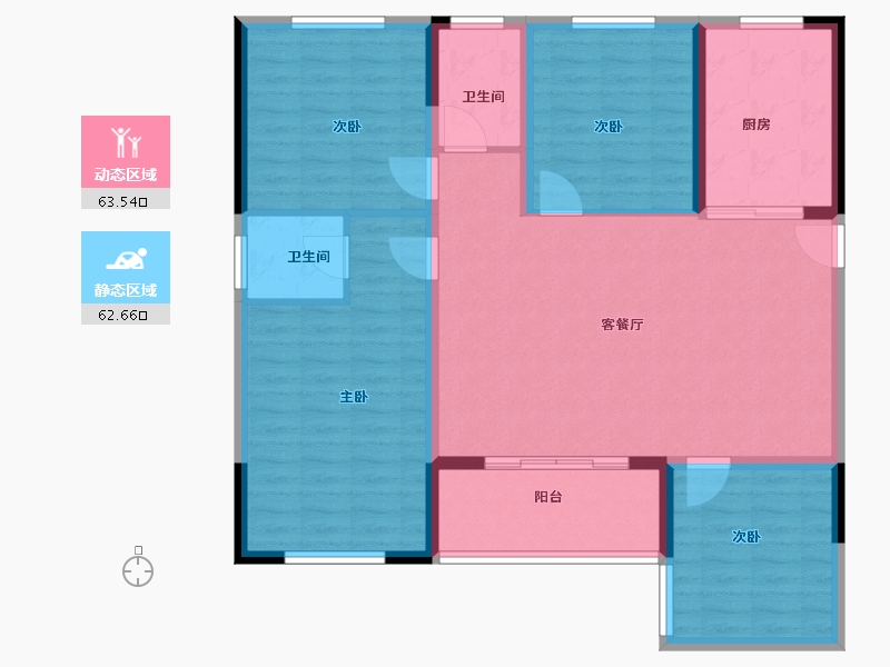 陕西省-汉中市-东关世纪新城-114.40-户型库-动静分区