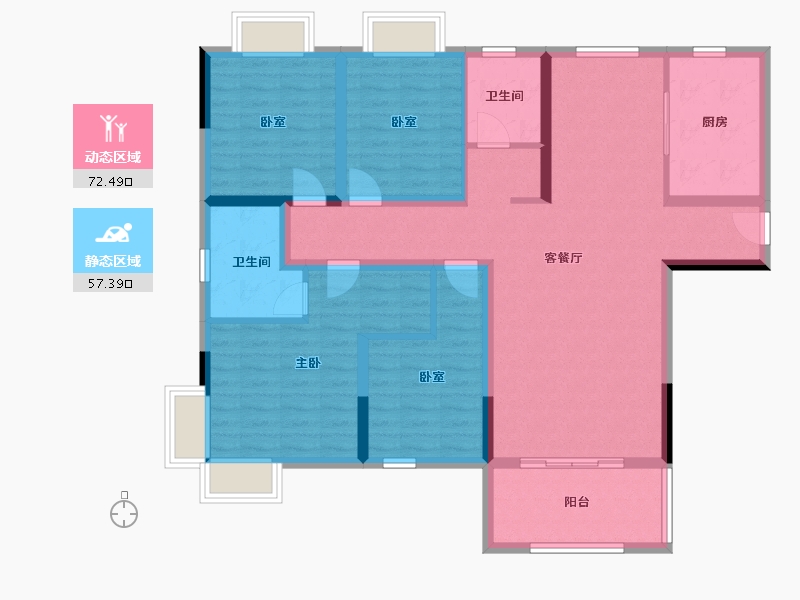 江西省-吉安市-创天河畔-115.93-户型库-动静分区