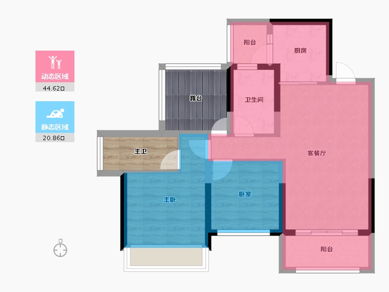 广西壮族自治区-来宾市-猎天·地王华府-68.35-户型库-动静分区