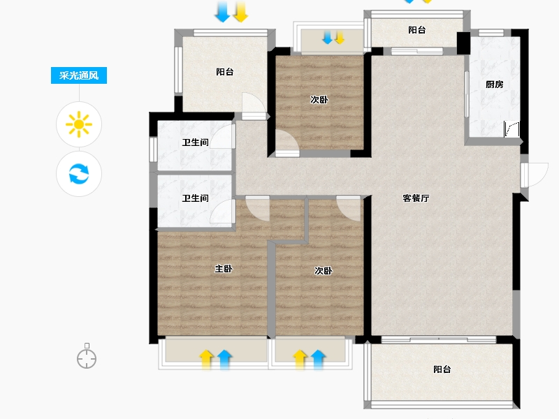 广西壮族自治区-北海市-山湖海上城-130.00-户型库-采光通风