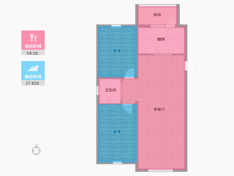 吉林省-辽源市-智慧康养小镇罗兰香谷-77.60-户型库-动静分区