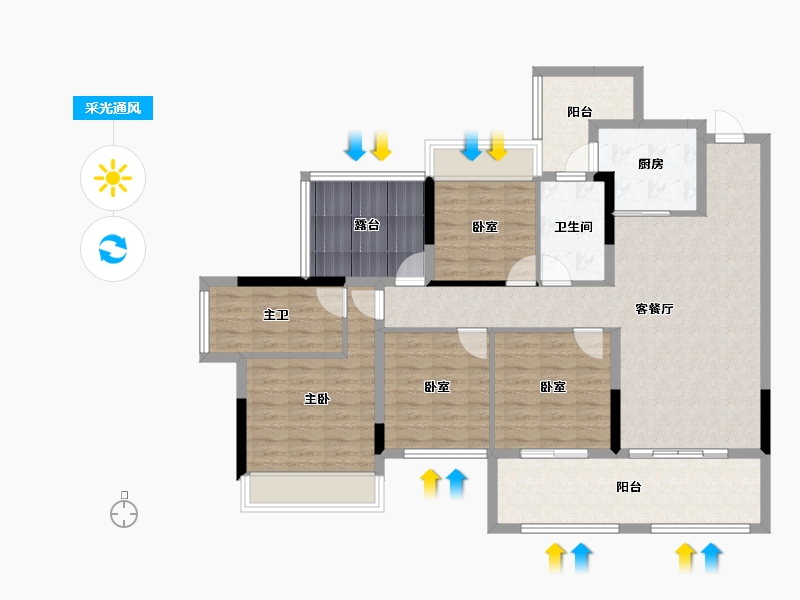 广西壮族自治区-来宾市-猎天·地王华府-115.24-户型库-采光通风