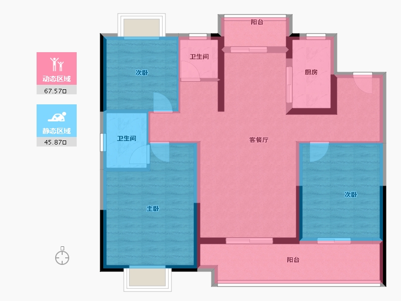 安徽省-阜阳市-安建雍和府-101.52-户型库-动静分区