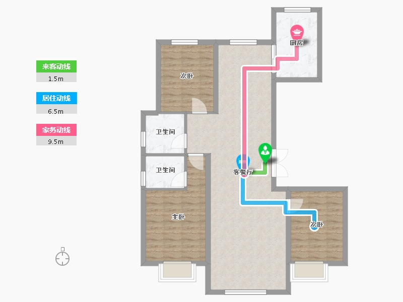 内蒙古自治区-包头市-方兴衛仕府-95.96-户型库-动静线