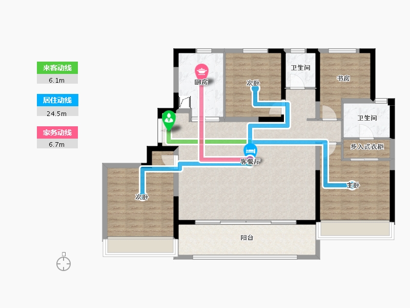 江苏省-苏州市-国泰云栖-126.40-户型库-动静线