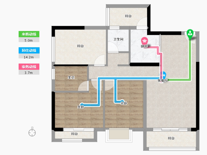 广西壮族自治区-来宾市-龙峰·翠屏御花苑-83.62-户型库-动静线