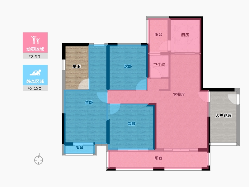 广西壮族自治区-来宾市-龙峰·翠屏御花苑-107.11-户型库-动静分区