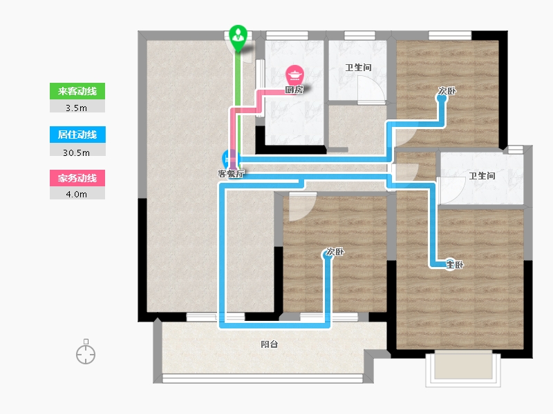 安徽省-阜阳市-安建雍和府-90.87-户型库-动静线