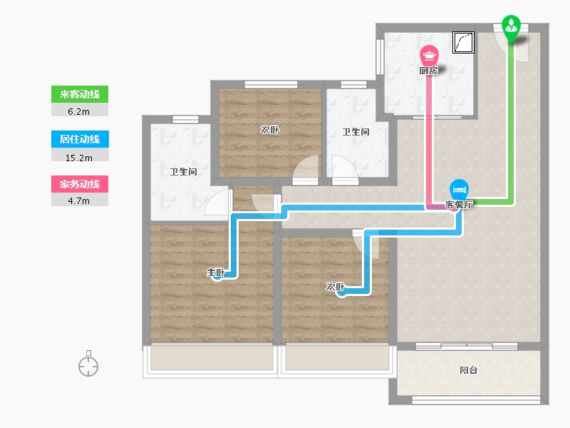 山东省-淄博市-云星齐都御园-96.00-户型库-动静线