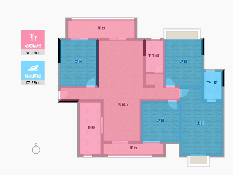 湖南省-永州市-林馨苑-130.78-户型库-动静分区