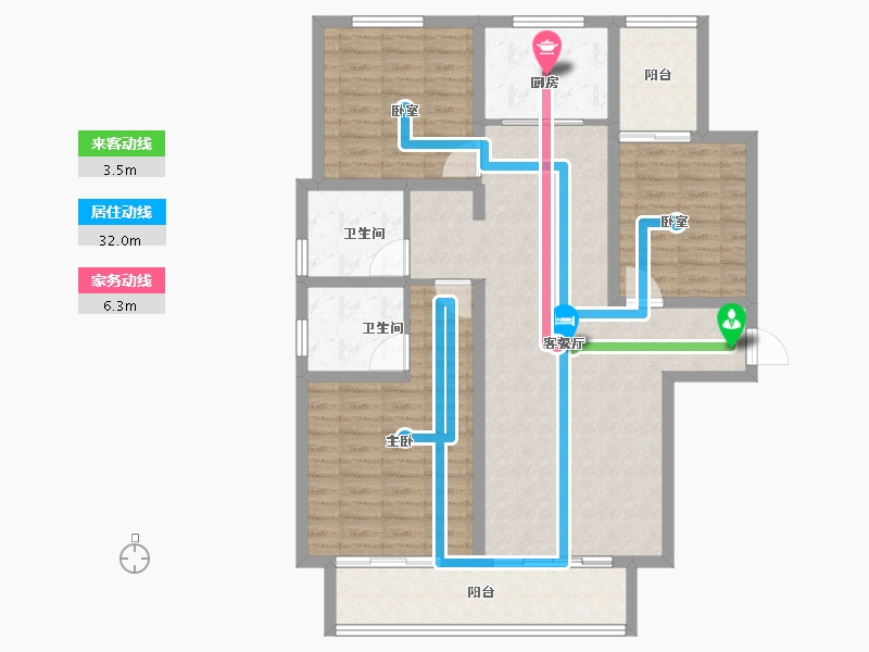 陕西省-宝鸡市-锦华世纪苑-108.80-户型库-动静线