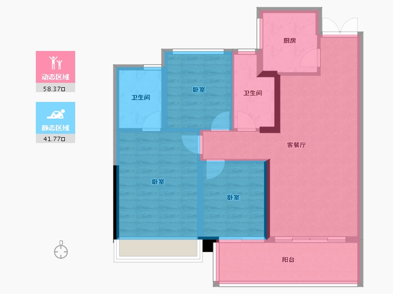 湖南省-衡阳市-特变·幸福雁城-90.29-户型库-动静分区