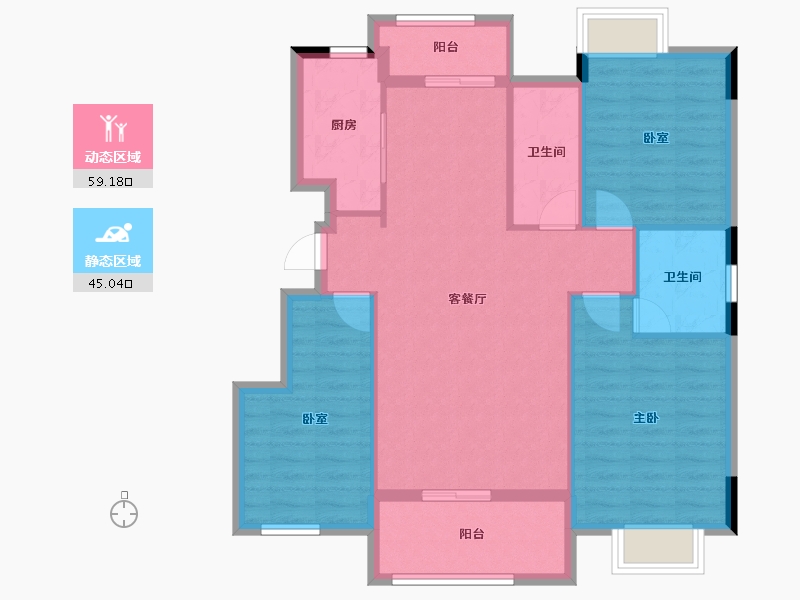 江西省-吉安市-庐陵北苑-94.56-户型库-动静分区